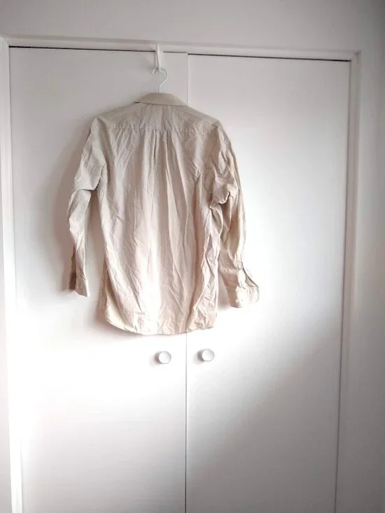 vintage 90s Classico by Anthonys tan pinstripe shirt - Picture 2 of 7